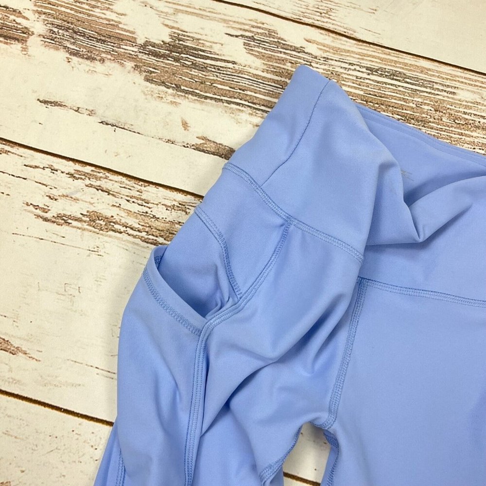 X by Gottex Leggings Size XS Becky Ankle Pockets Periwinkle Blue High Rise Waist - Picture 8 of 10